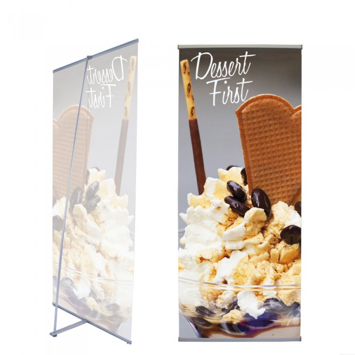 L Indoor Banner Stand | PRINT AND STAND PACKAGE