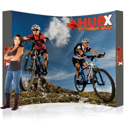 10 ft. Curved Ready Pop Fabric Trade Show Display - 8'h Large Single Sided Graphic Package